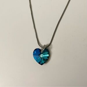 Amber Lee Heart Pendant Necklace Snake Chain